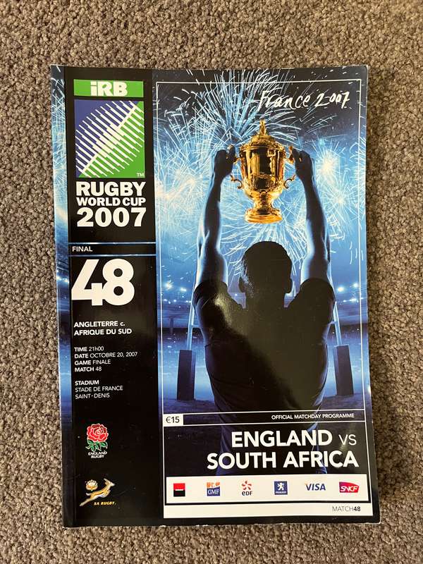 Rugby World Cup 2007 Match Programmes (Final, Semi Final, Bronze Final)
