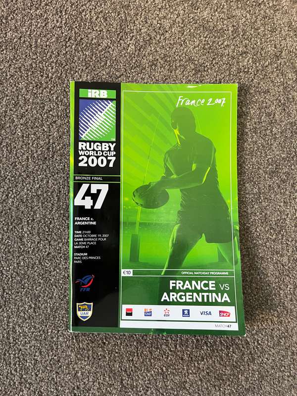Rugby World Cup 2007 Match Programmes (Final, Semi Final, Bronze Final)