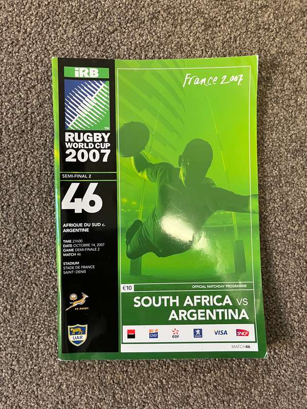 Rugby World Cup 2007 Match Programmes (Final, Semi Final, Bronze Final)
