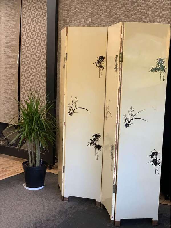 Vintage Oriental 4 Panel Hand painted Room divider