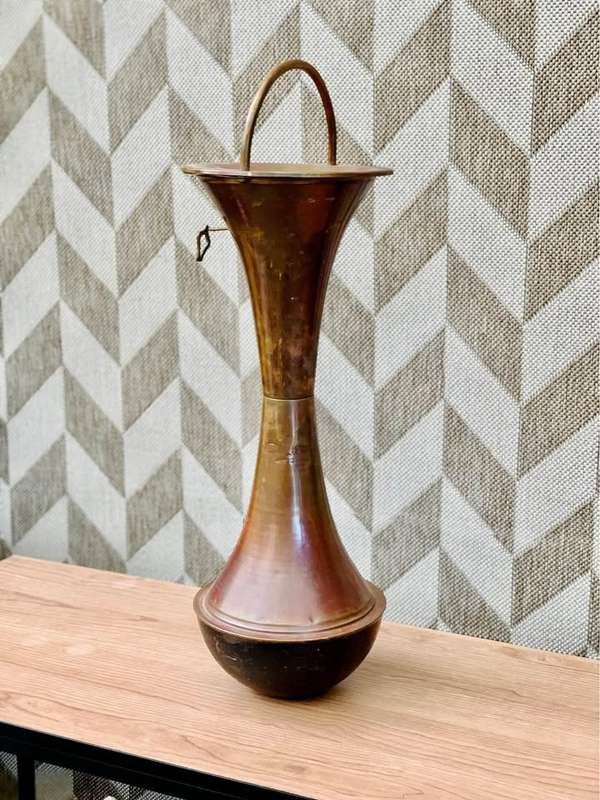 Vintage Brass Standing Spittoon Ashtray