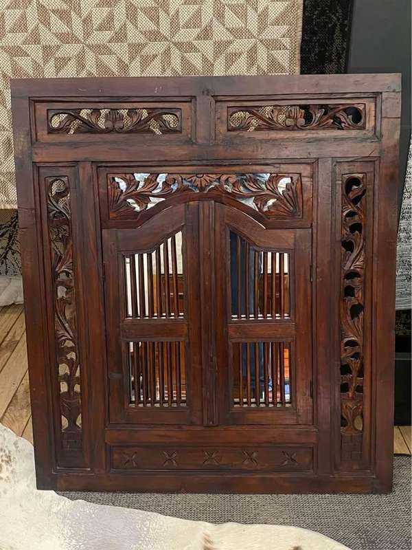 Balinese antique carved mirror