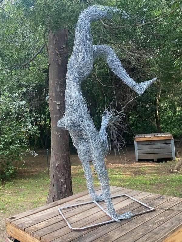 Wire Statue Handstand lady