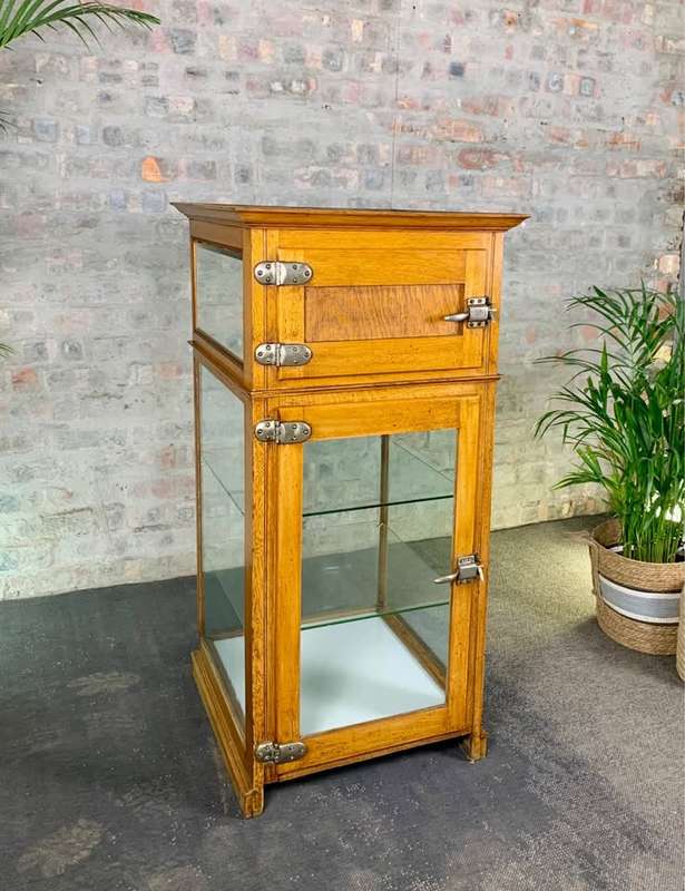 Oak vintage modified display cupboard/ Cabinet