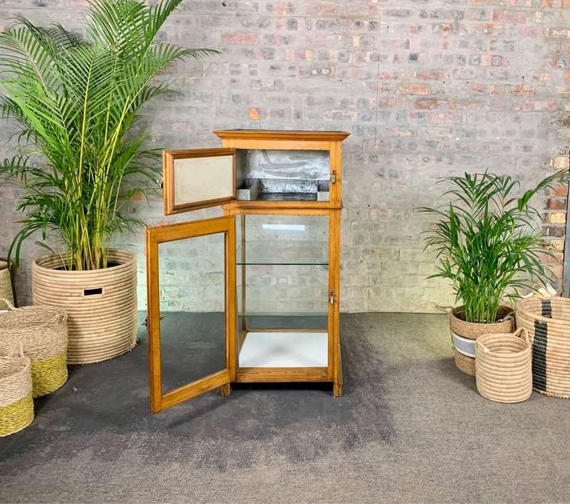 Oak vintage modified display cupboard/ Cabinet