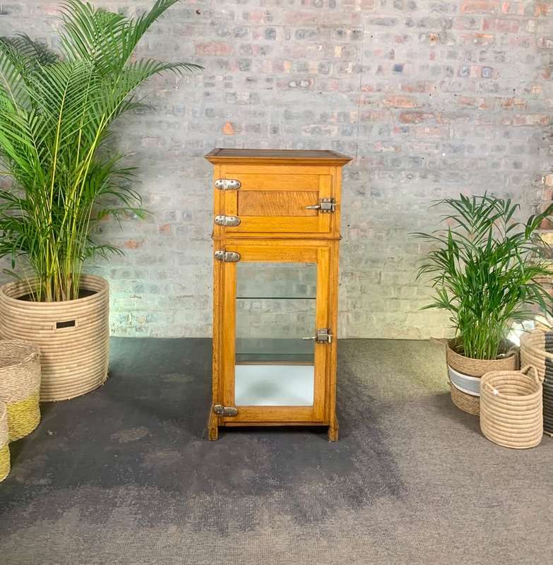 Oak vintage modified display cupboard/ Cabinet