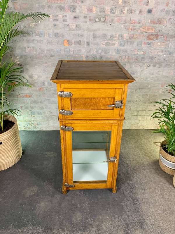 Oak vintage modified display cupboard/ Cabinet
