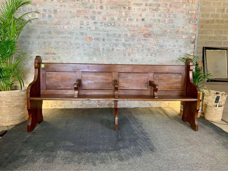 Oak 4- seater Church Bench