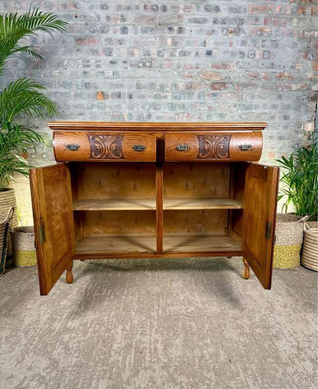 Antique French Oak Sideboard/ Server/ Cabinet