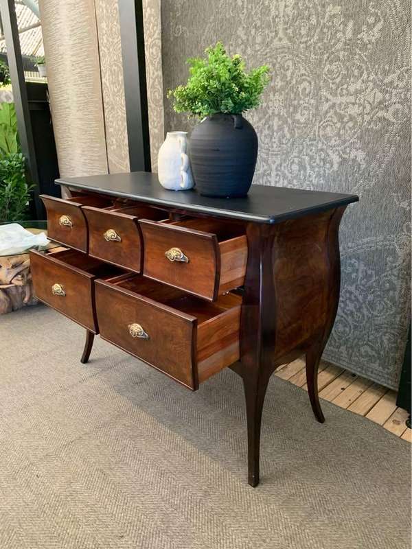Burr Walnut 5-Drawer entrance Hall Table
