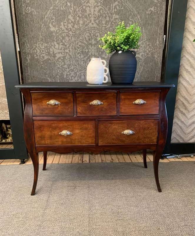 Burr Walnut 5-Drawer entrance Hall Table
