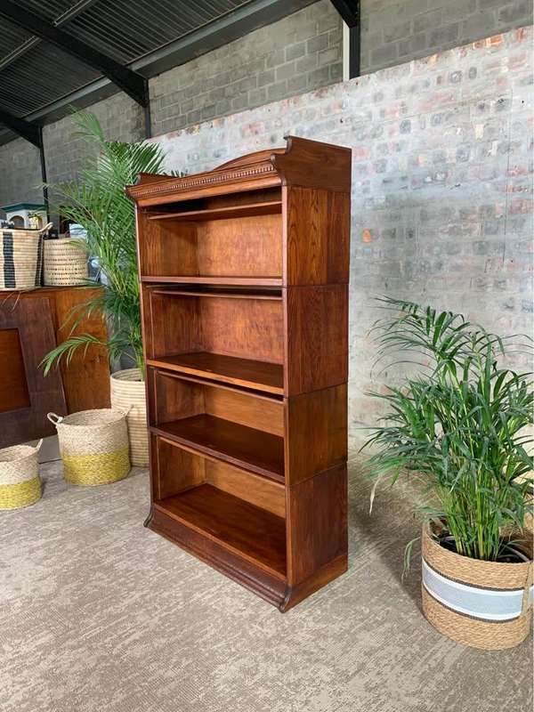 Vintage Oak Globe Wernicke 4 Tier Barristers Bookcase/Bookshelf