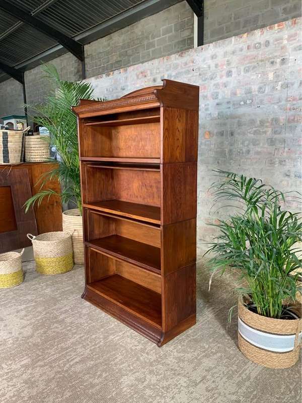 Vintage Oak Globe Wernicke 4 Tier Barristers Bookcase/Bookshelf