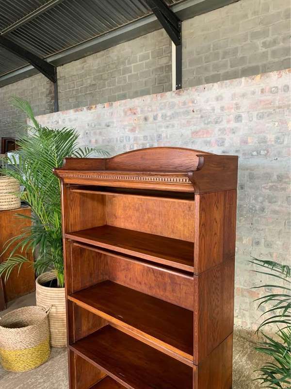 Vintage Oak Globe Wernicke 4 Tier Barristers Bookcase/Bookshelf