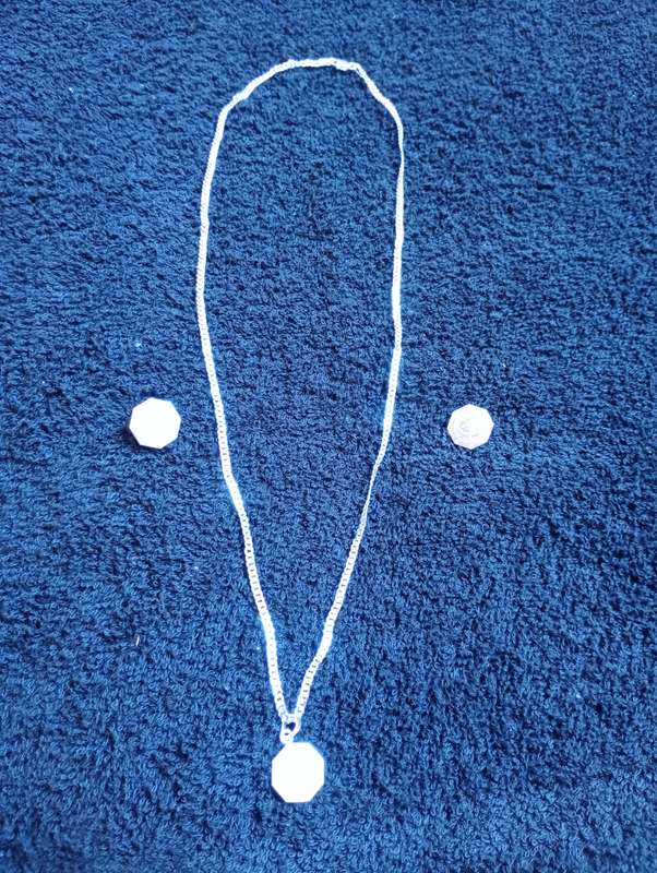 Silver chain with earrings