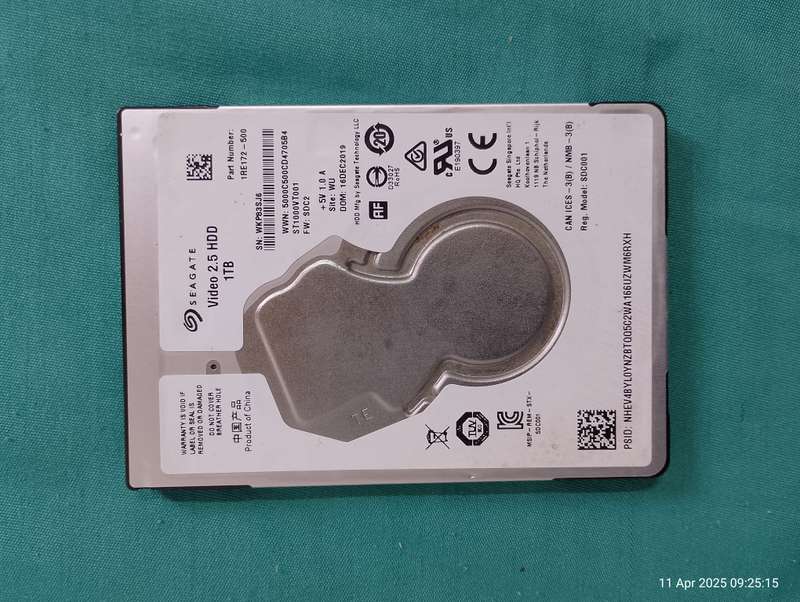 1 terabyte laptop hard drive (second hand)