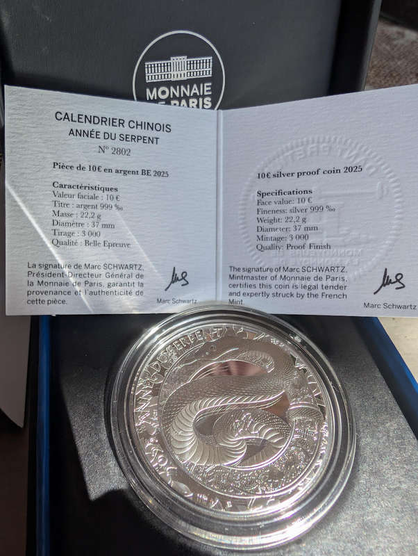 Year of the snake10 Silver Coin - Proof 2025