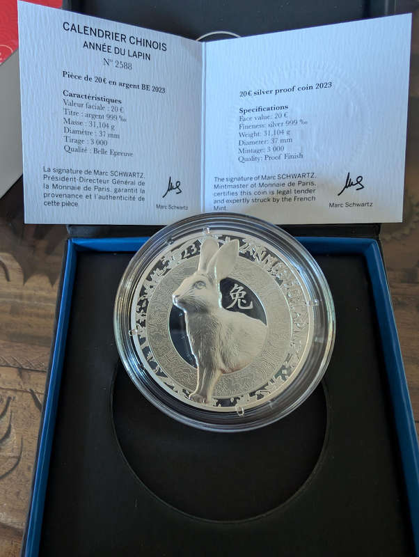 Year of the Rabbit20 silver coin high relief - Proof 2023