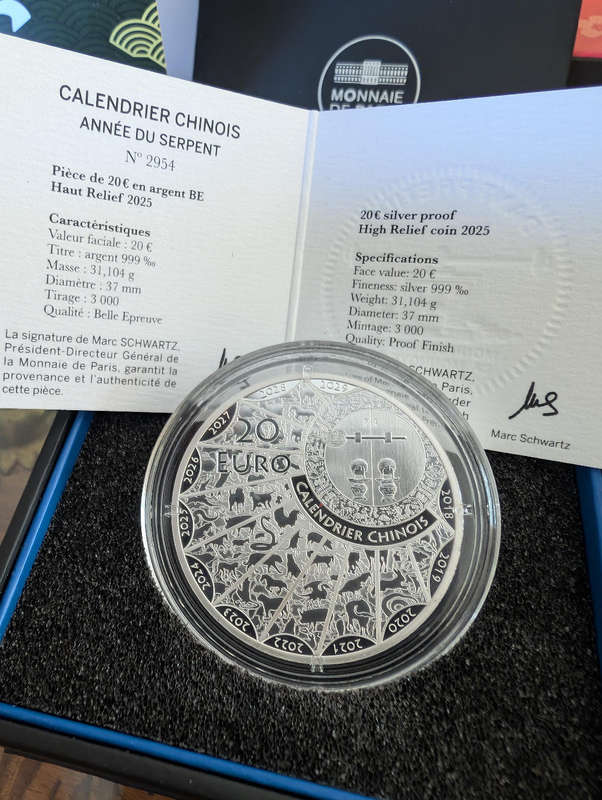 Year of the snake20 High Relief Silver Coin - Proof 2025