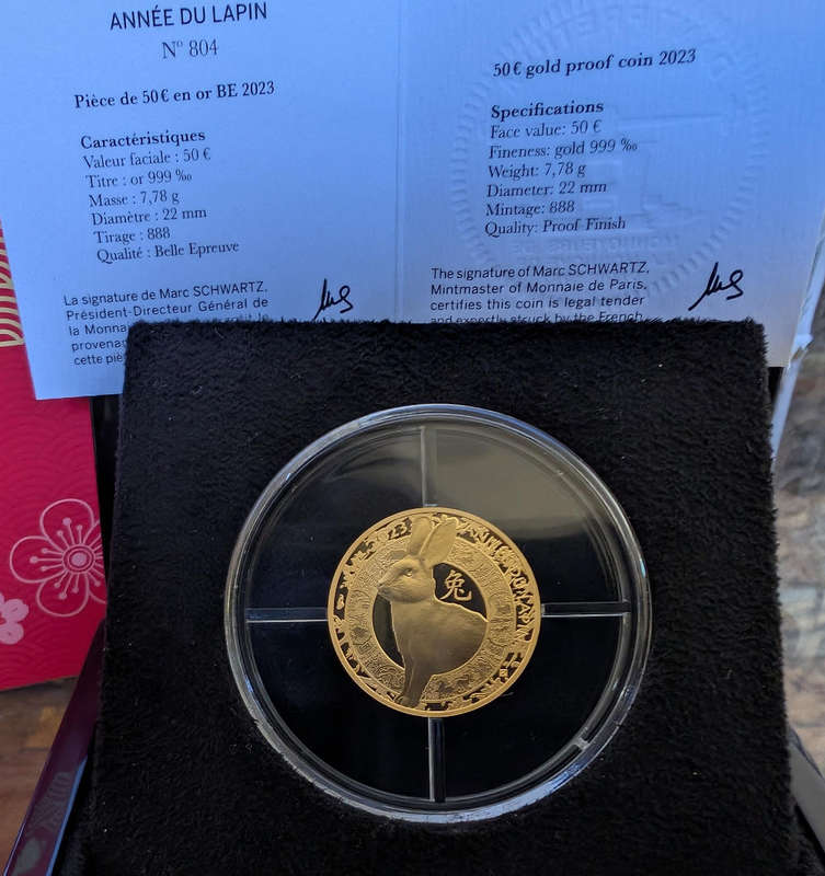 Year of the Rabbit50 1/4 Oz Gold coin - Proof 2023