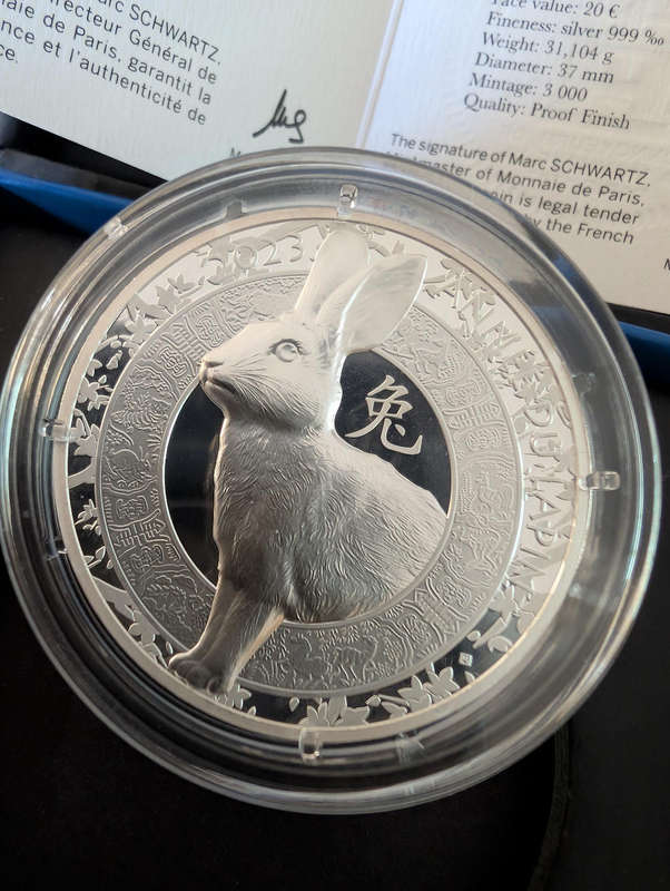 Year of the Rabbit20 silver coin high relief - Proof 2023
