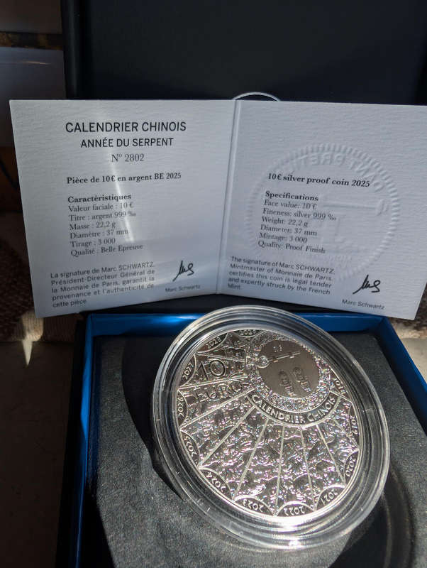 Year of the snake10 Silver Coin - Proof 2025