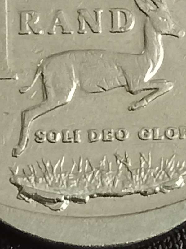 Title: 2018 South Africa R1 Coin  Rare Die Break Error Covering AL Mintmark