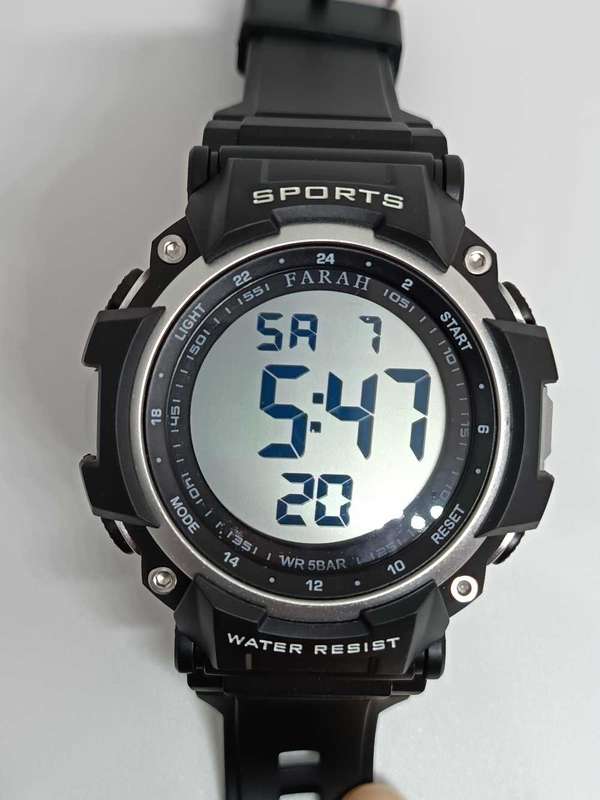 GENTS Farah wrist watch - Black resin - Digital - Grey dial