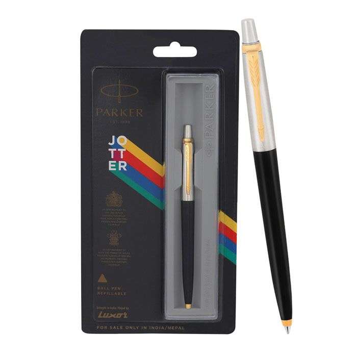 Parker Jotter Standard Black with Gold Trim