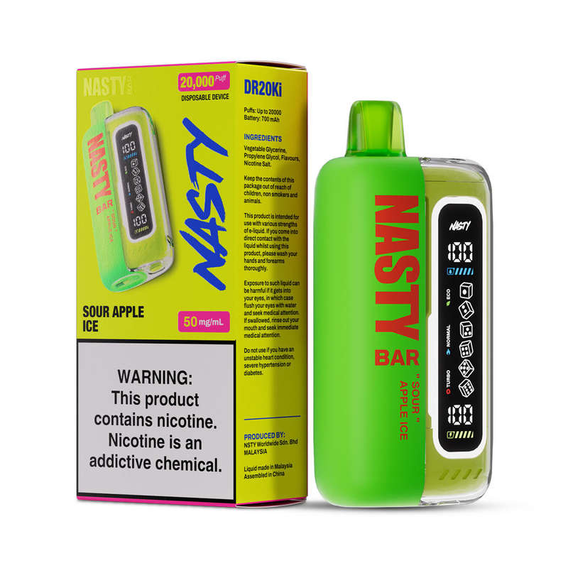 Nasty 20000 Puff Disposable Vape - Sour Apple Ice Flavour