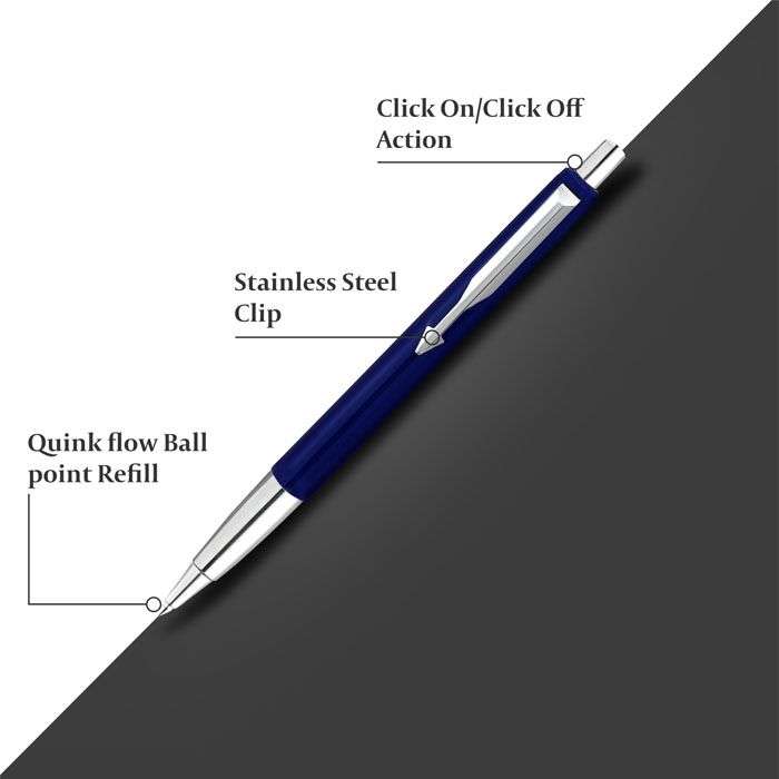 Parker Vector Standard Blue with Chrome Trim