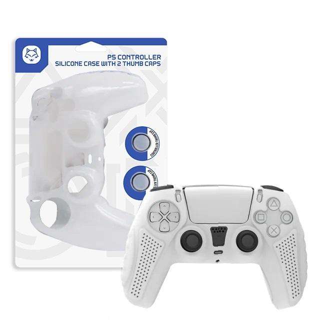 PS5 Controller Silicone Case With 2 Thumb Caps - white