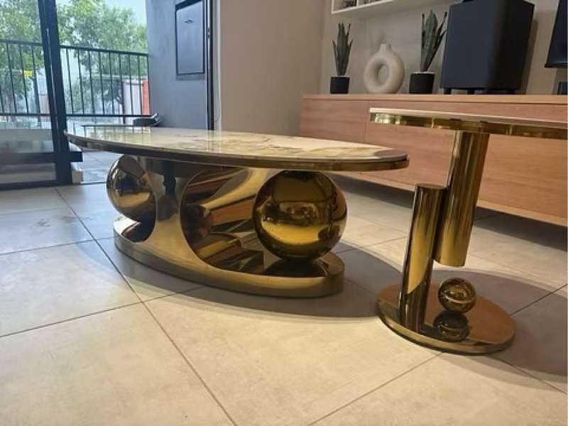 Twin Ball Coffee Table and Side Table Set