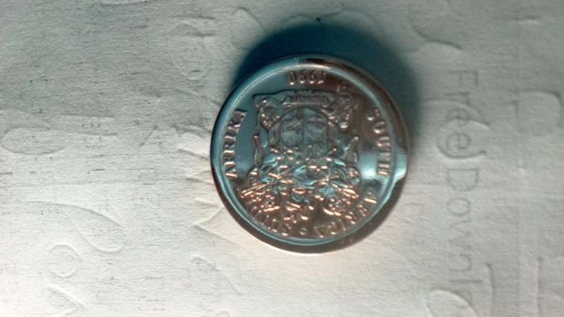 South Africa 5 cent coin 1990,2 cent error coin 1990