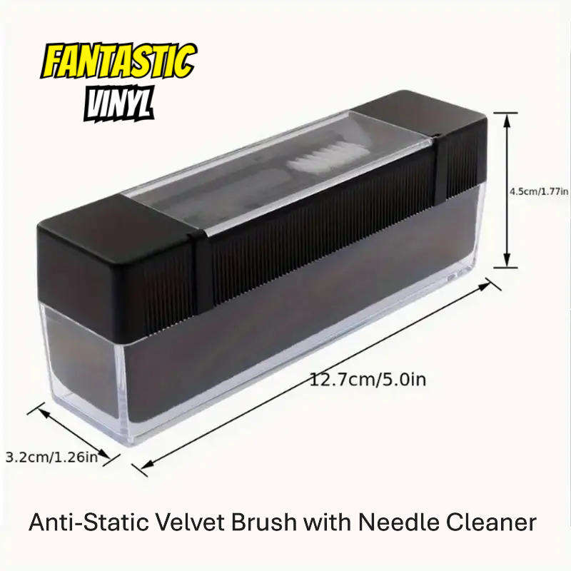 Vinyl Record Cleaning Brush Kit - Anti-Static Velvet Brush with Needle Cleaner.
