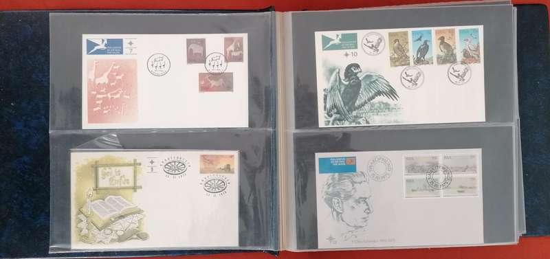 Album with lots of SWA fdc's, mini sheets & dated stamp sets