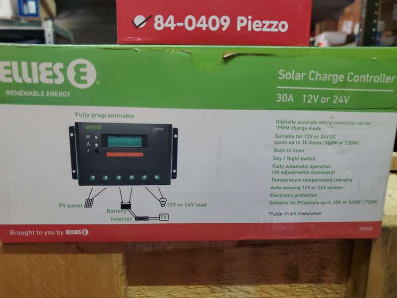Solar Charge Controller. 30A 12V or 24V