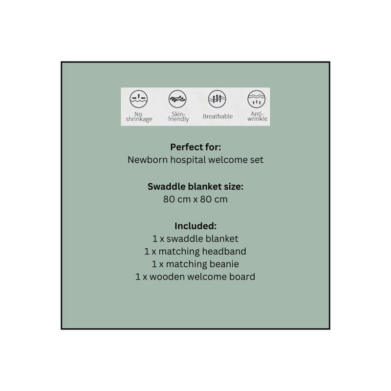 Newborn swaddle set - Brown Flowers