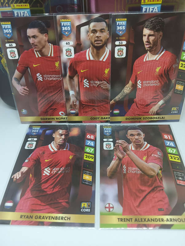 PANINI- FIFA365 2025- LOT OF 5 BASE CARDS- LIVERPOOL