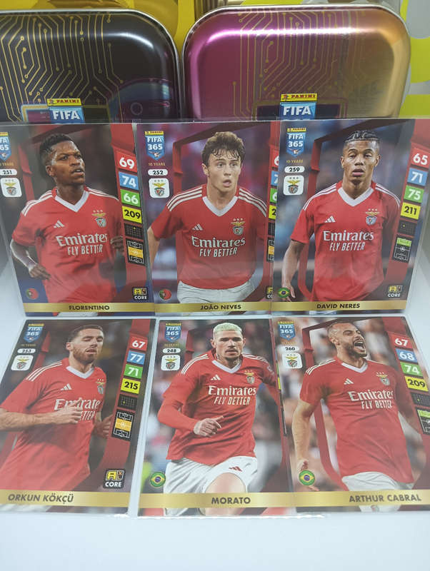 PANINI- FIFA365 2025- LOT OF 6 CARDS- BENFICA