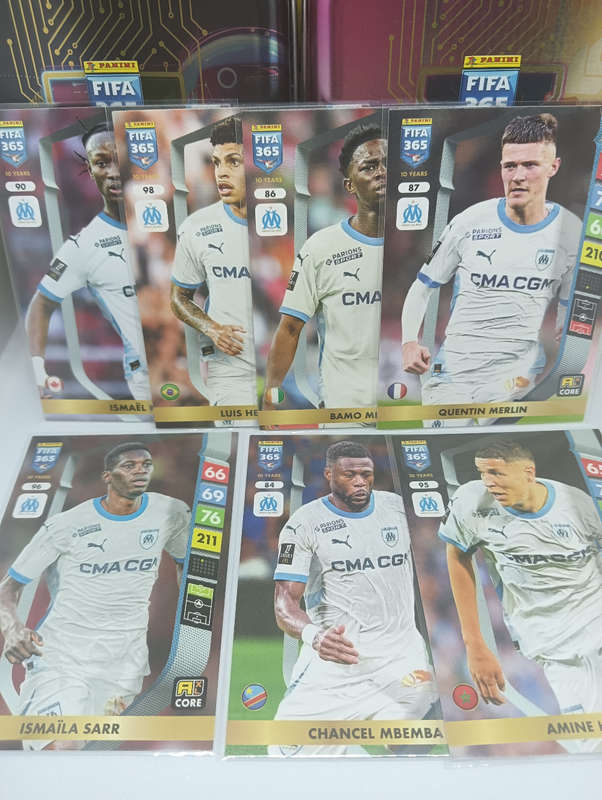 PANINI- FIFA365 2025- LOT OF 7 BASE CARDS- MARSEILLE