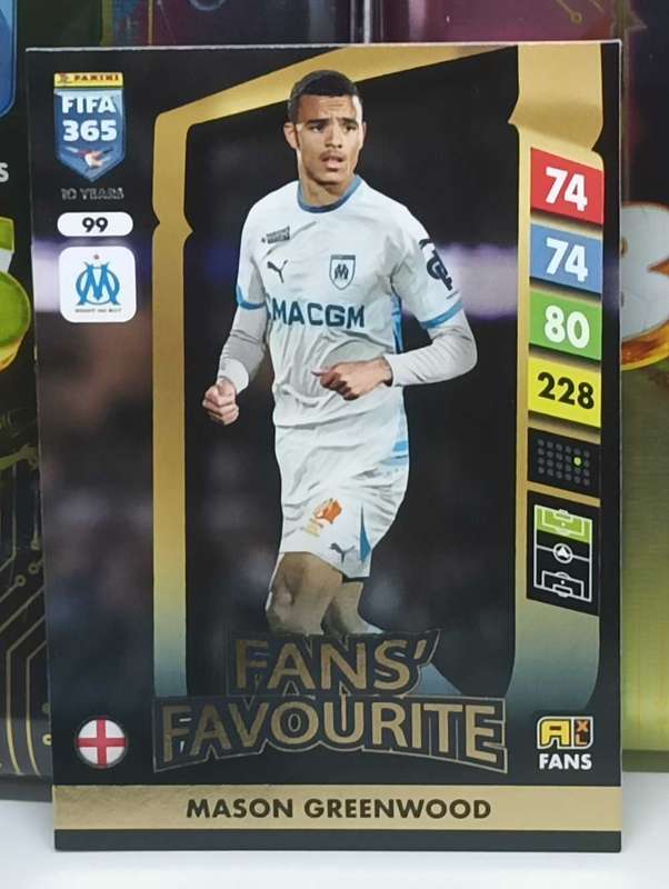 PANINI- FIFA365 2025- FANS FAVOURITE- MASON GREENWOOD #99