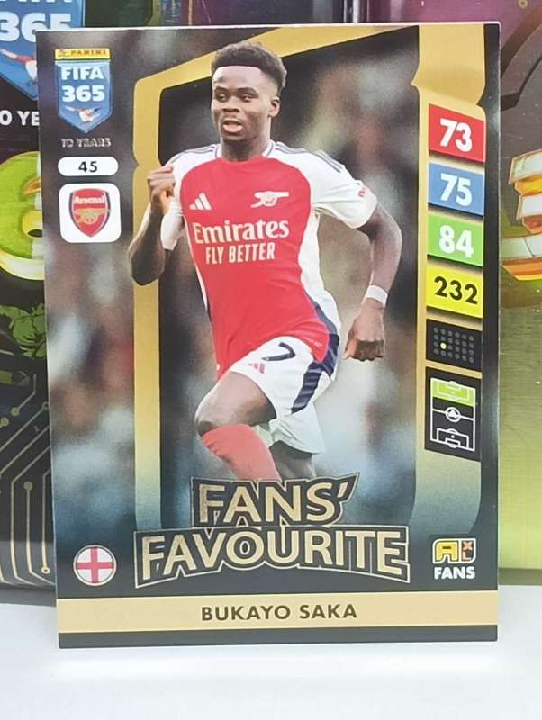 PANINI- FIFA365 2025- FANS FAVOURITE- BUKAYO SAKA #45