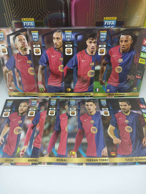 PANINI- FIFA365 2025- LOT OF 9 BASE CARDS- BARCELONA