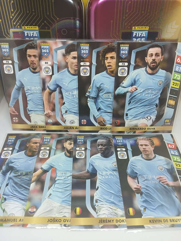 PANINI- FIFA365 2025- LOT OF 8 BASE CARDS- MAN CITY