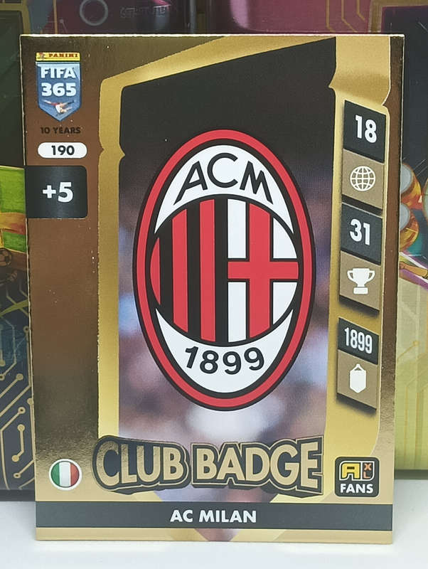PANINI- FIFA365 2025- CLUB BADGE- AC MILAN #190