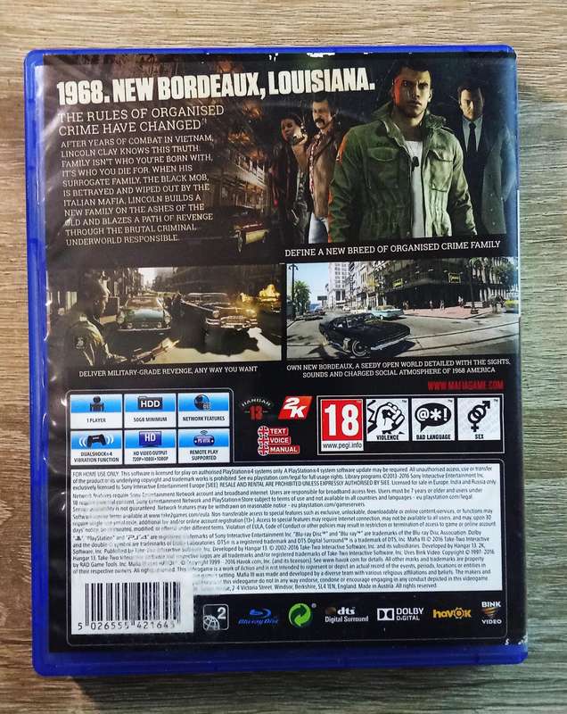 PS4 Mafia 3 (Complete in Box - Combine orders pay R35 shipping on all of them)
