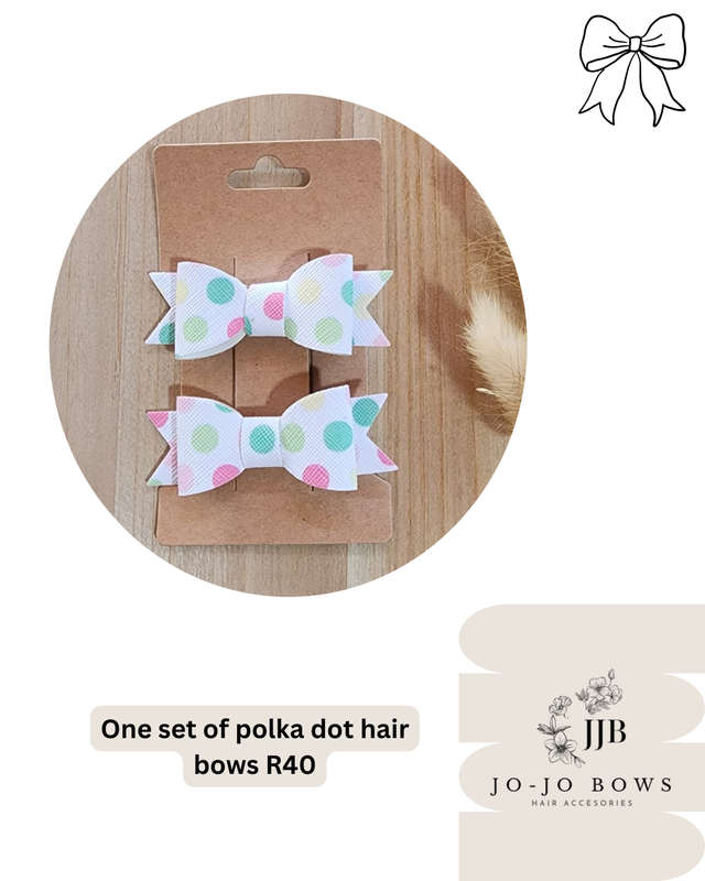 Hand Made - One set of polka dot bows