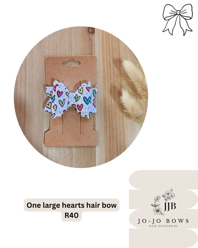 Hand Made - One large hearts bow
