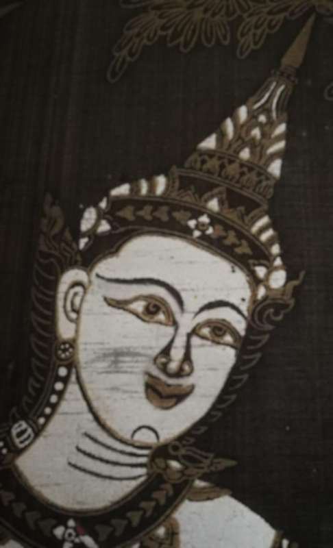 Set of 3 Vintage silk painting, 40's / 50's art, Hindu mythology, Asian art,